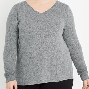 Maurices XL Long Sleeve Shirt Tops Sweater Grey Neutral Minimalist Casual Shirts